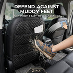 Car Seat Protector, Waterproof Oxford Backseat Kick Mat | 210D oxford cloth, waterproof & stain-resistant. Universal fit for cars & SUVs. Easy install, adjustable straps with pockets.