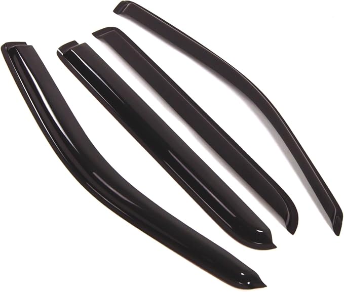 WD2-155 Dark Smoke 4 Pcs Set Window Visor (Outside Mount) Deflector Rain Guard Compatible with 2002-2005 Ford Explorer