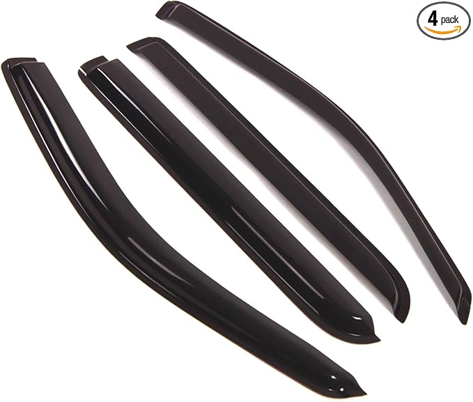 Outside Mount Window Vent Visors Rain Guards Compatible with Ford Explorer 2002-2005 | Side Window Wind Deflectors Rain Shields | Smoke Tinted, 4 Pcs Set, DGWV-155