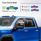 Goodyear Shatterproof in-Channel Window Deflectors for GMC Sierra 2500HD, 3500HD 2020-2026 Crew Cab, Rain Guards, Window Visors for Cars, Vent Deflector, Car Accessories, 4 pcs - GY009001