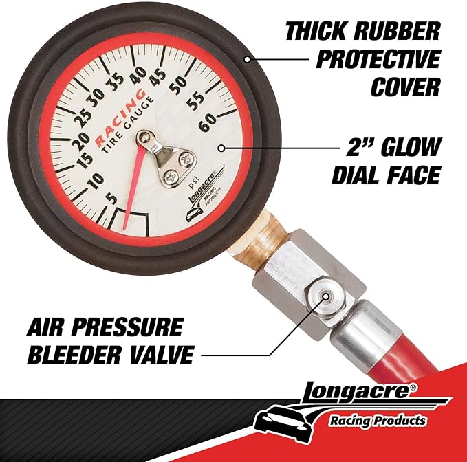 50417 0-60 PSI Analog Tire Pressure Gauge, 2 Inch