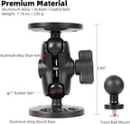 Aluminum 1" Ball Fish Finder Mount for Garmin Striker 4 / Plus 4 / Vivid 4cv, AMPS Hole Round Plates for RAM Mounts/GPS/Boats/Vehicle, T-Bolt Attachment for Track Systems, Lowrance, Humminbird