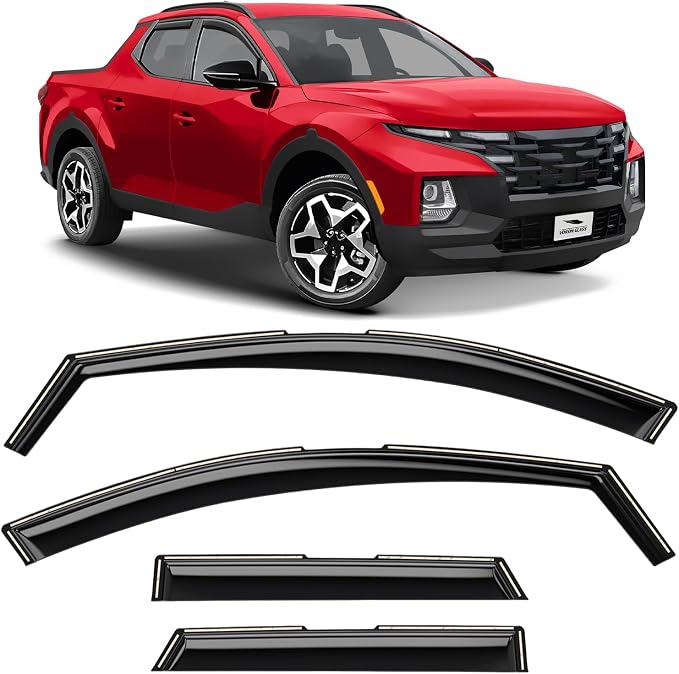 Voron Glass in-Channel Extra Durable Rain Guards for Hyundai Santa Cruz 2022-2026, Window Deflectors, Vent Window Visors, 4 Pieces - 200573