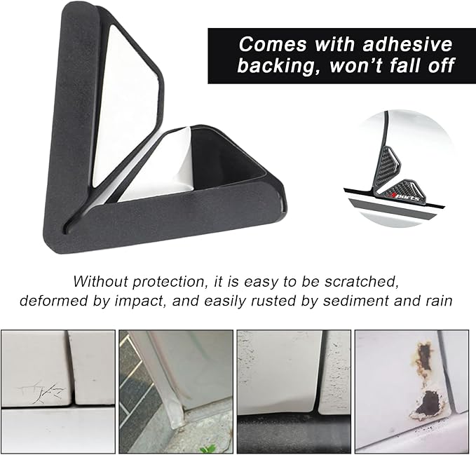 2 PCS Car Door Corner Protector Edge Guards, Real Carbon Fiber Anti-Collision Car Door Edge Protector, Self-Adhesive Decorative Auto Corner Protect, Vehicle Exterior Accessories (Black Sport)