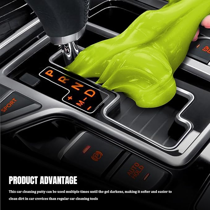 Car Cleaning Gel Clean Putty, Reusable Car Interior Cleaner Slime, Auto Detail Cleaning Soft Rubber Supplies, Universal Multi-Functional Cleaning Tool Accessories for Men Women (Yellow)