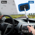 3 Set Windshield Cleaner Tool Inside Car Window Cleaner Tool with 3 Extendable Handle 9 Reusable Microfiber Pads and 3 Spray Bottles for Auto Home Interior Exterior Glass Cleaning (Multicolor)
