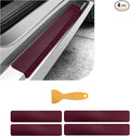 4 PCS Car Door Sill Protector, 3D Carbon Fiber Auto Door Entry Edge Guard Protection Trim, Anti-Scratch Threshold Cover Strips, Sill Protection Sticker for Car SUV Truck (Wine Red)