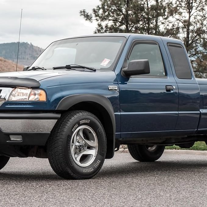 Window Rain Guards Visors for 1999-2011 Ford Ranger SuperCab, in-Channel Window Vent Wind Shades Deflectors for 99-08 Mazda B3000, 99-10 Mazda B4000 Extended Cab