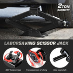 2 Ton Jack Kit Scissor Jack for Car, Tire Jack Tool Kit Universal Emergency Kit with Lug Wrench, Tire Changing Kit Portable Ideal for SUV and Auto,TOOLS-00777