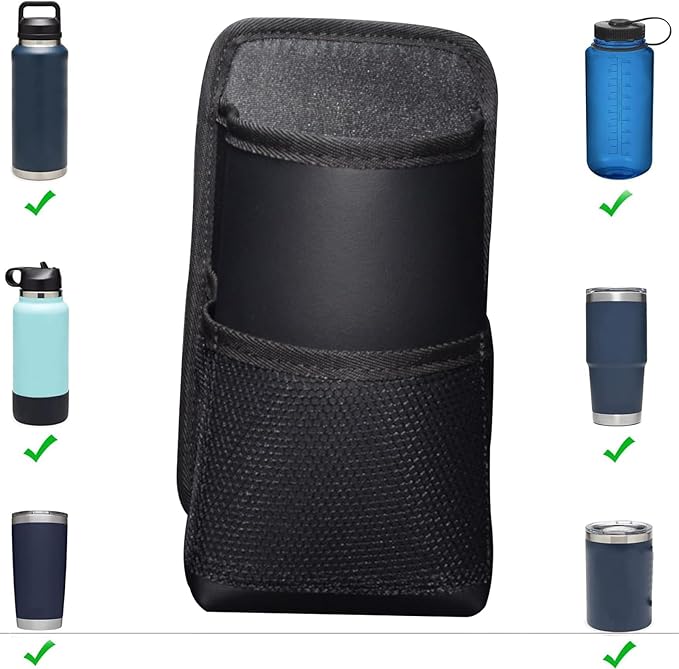 Large Car Cup Holder Expander, Fits Large 24/36/40/46oz Water Bottles, Big Drinks Holder Bag- Universal Auto Vehicle for Cars, SUV & Truck RV's golf-carts (Brown)