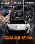 Car Steering Wheel Cover, Thin Anti-Skid Silicone Steering Wheel Cover for Men & Women, Universal Automotive Interior Accessories for Most Cars (Black)