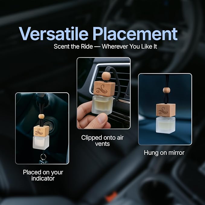 Solvere Diffuser with Vent Clip | Strong Automotive Freshener Long Lasting | Powerful Car Fresheners for Men with Odor Eliminating Technology | Luxury Air Freshener by