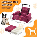 Dog Car Seat for Medium/Large Dogs up to 60 lbs, Memory Foam Dog Booster Seat with Thick Cushion, Pet Car Seat for Back with Detachable Washable Cover, Storage Pockets for SUV, Pick Up, Trunk, Red
