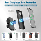 2 in 1 Auto-Clamping Cup Phone Holder for Car, 15W Fast Wireless Charging Cup Holder Phone Mount with Type-C Cable, Adjustable Car Cup Expander for Large Bottles