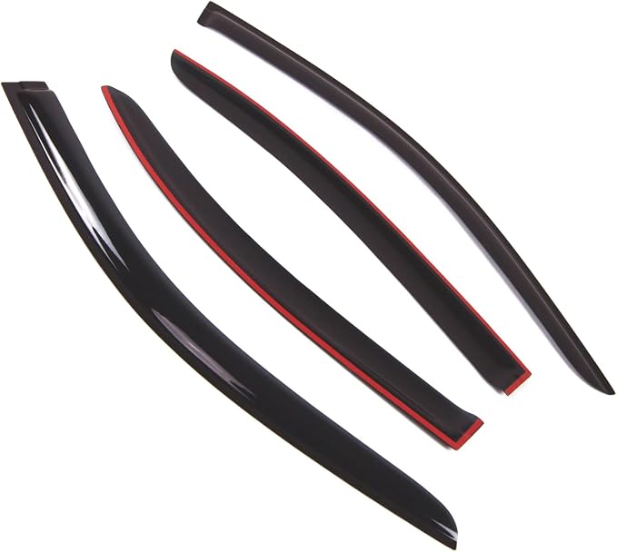 Outside Mount Window Vent Visors Rain Guards Compatible with Mercedes E320 E350 E500 2003-2009 | Side Window Wind Deflectors Rain Shields | Smoke Tinted, 4 Pcs Set, DGWV-509