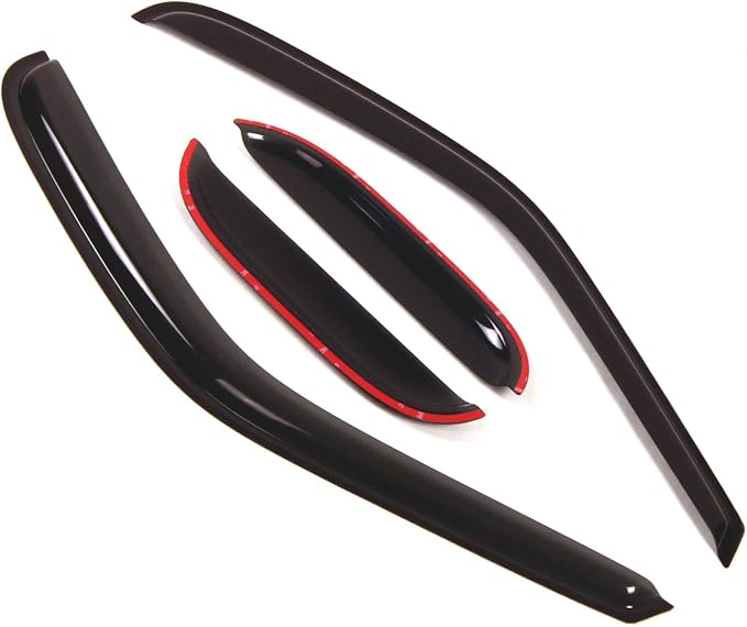 Outside Mount Window Vent Visors Rain Guards Compatible with Ford F-150 SuperCab 1997-2003 | Side Window Wind Deflectors Rain Shields | Smoke Tinted, 4 Pcs Set, DGWV-163