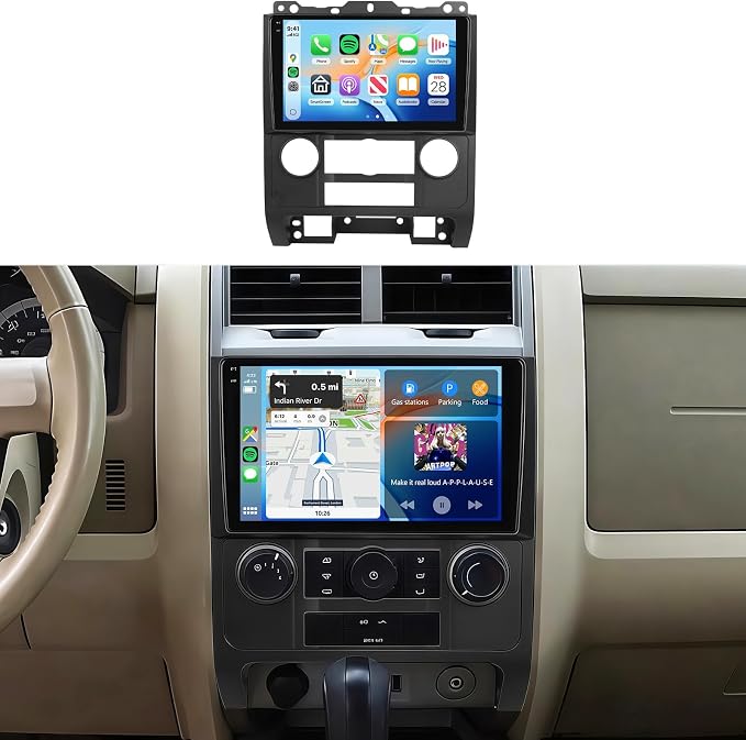 4G+128G Car Radio Stereo for Ford Escape/Mazda Tribute 2007-2012, 9inch HD in-Cell Touch Screen/Android 15/Wireless CarPlay/Android Auto/GPS/WiFi/5.0Bluetooth/FM/SWC/AHD Camera