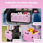Trunk Organizer for Car - 70L Collapsible Car Storage with 11 Pockets & Reinforced Handles, SUV Trunk Organizers for Grocery Cargo(Pink)