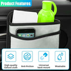 Car Trash Can, Foldable Waterproof Leather Trash Bin Garbage Organizer, Multi-Pocket Mini Hanging Storage Container, Universal Auto Interior Accessories for Cars, SUVs, Trucks (Grey)