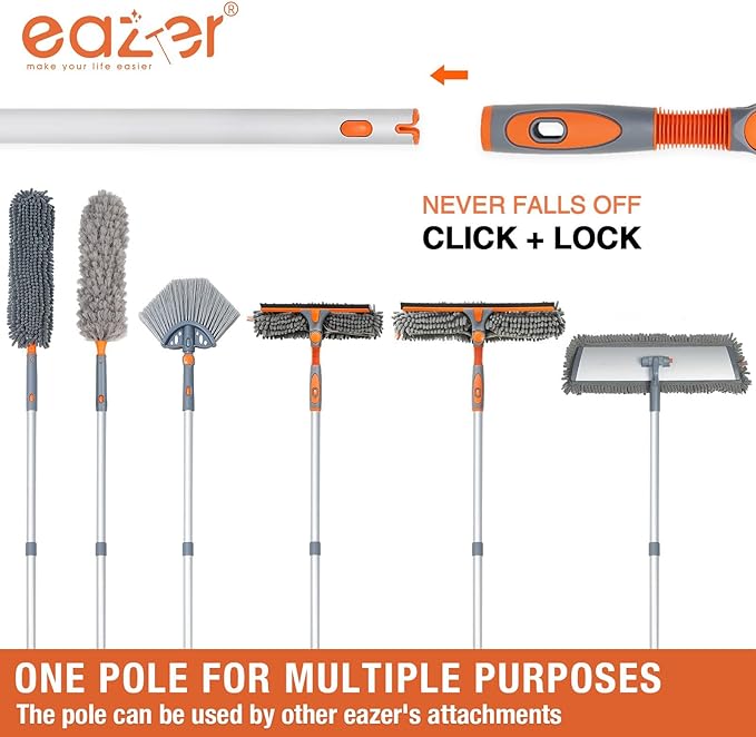 89'' Squeegee Window Cleaner 2 in 1 Rotatable Window Cleaning Tool Kit with Extension Pole, Window Washing Equipment with Bendable Head for Indoor/Outdoor Window and Car Glass