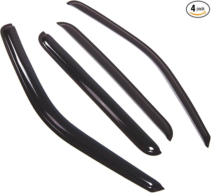 Outside Mount Window Vent Visors Rain Guards Compatible with Ford Excursion 2000-2002 | Side Window Wind Deflectors Rain Shields | Smoke Tinted, 4 Pcs Set, DGWV-507