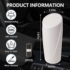Mini Car Trash Can with Lid, Portable Garbage Can for Car, Leakproof Cup Holder Automotive Garbage Bin with 2 Rolls of Trash Bags, Small Trash Storage Can for Car Home Office(White)