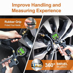 Digital Tire Pressure Gauge with Inflator, 250 PSI Air Chuck with Pressure Gauge and Air Compressor Tire Inflator Attachment Include Quick Connect Coupler, 0.1 Display Resolution