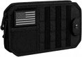 MOLLE Car Sun Visor Organizer with Semi-Rigid Panel, Zipper Storage Pouch & Glasses Holder, Adjustable Straps for Police Gear, Overland Accessories, Fits Trucks, SUVs, Jeeps,Pickups