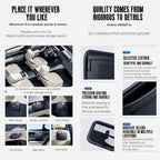 Car Storage Bag Leather Small Debris Organizer Hanging Cell Phone Mobile Paste Type Bag for Stowing Tidy Universal Accessories（BlackA-2pcs）