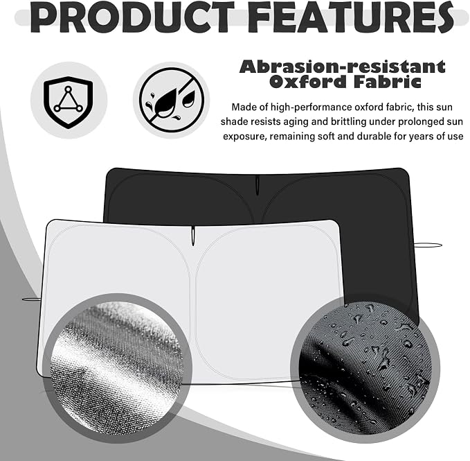 Car Windshield Sun Shade Compatible with Honda 2023-2026 CRV,Foldable Windshield Cover Sun Shade with Storage Bag,Oxford Cloth Car Sunshades for Windshields Blocks Heat for Cooler Cabin