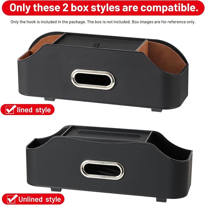 2-Pack Replacement Hook Parts Specifically for Car Seat Headrest Cup Holders Organizer - for Replacement When Damaged or Broken (Black, Short / 2.75 inch / 7 cm)