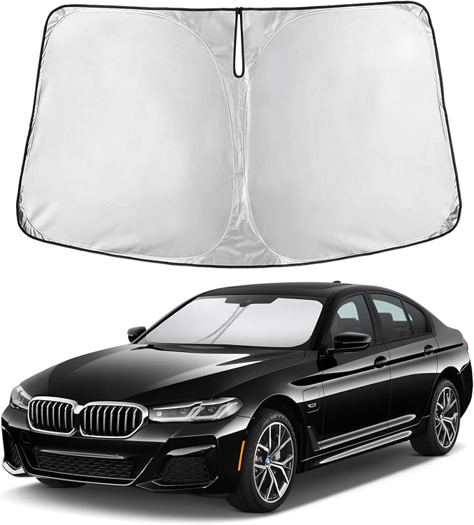 Windshield Sunshade Compatible for BMW 5 Series G30 G31 2017-2021 2022 2023, Sun Visor for Front Windshield & Window Sun Shade Cover, UV Heat Blocker & Protector, Car Accessories
