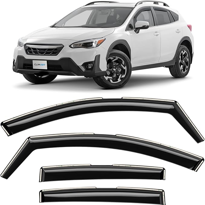 in-Channel Incredibly Durable Rain Guards for Subaru XV Crosstrek 2018-2023, Original Window Deflectors, Vent Window Visors, Vent Deflector, 4 pcs. - 618415
