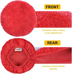 Car Windshield Cleaning Tool Bonnets - 6 Pack, 5” Windshield Cleaner Wand Cloths Replacement Pads Thickened Red Coral Fleece Car Window Glass Cleaner Bonnets