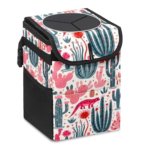 Car Trash Can – Lightweight and Portable with Durable Water-Resistant Coating, No Installation Required, Practical and Ample Capacity,Car Accessories Interior Car Organizer. Cactus