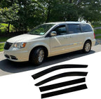 Window Visors rain Guards Vent Deflectors Fit 08-18 Chrysler Town & Country/Dodge Grand Caravan, Smoke 4pcs