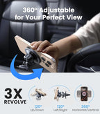 for MagSafe Car Mount [Super Magnet Power & Vent-Safe Clip] Upgraded Steel Core Magnetic Phone Holder 360° Adjustable Hands Free Vent Mount for 17 16 15 14 13 12 Pro Max
