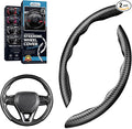 Carbon Fiber Steering Wheel Cover - Anti-Slip, Steering Wheel Cover for Men/Women - Durable, Universal Car Accessory (Black)