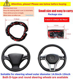 Bling Car Steering Wheel Cover, Non-Slip Elastic Stretch Leather Auto Steering Wheel Protector, Sparkling Diamond Vehicle Decor Accessories for Women Girls, Universal for Vehicles (Red)