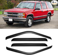 Window Visors for 1995-2000 Tahoe/Yukon, 1992-1999 Suburban, Chevy/GMC C/K 1500/2500/ 3500 for Crew Cab 1992-2000, Rain Guards Vent Deflector Shade Smoke for 1999-2000 Escalade, Tape-On, 4PCS