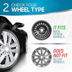 16 Inch Hubcaps Set of 4 – OEM Replacement Snap-On Wheel Rim Covers - Universal Fit Car Wheel Cover for Cars, Trucks, SUV, Vans Durable ABS Silver 10-Spoke Hub-Cap Car Accessories Exterior