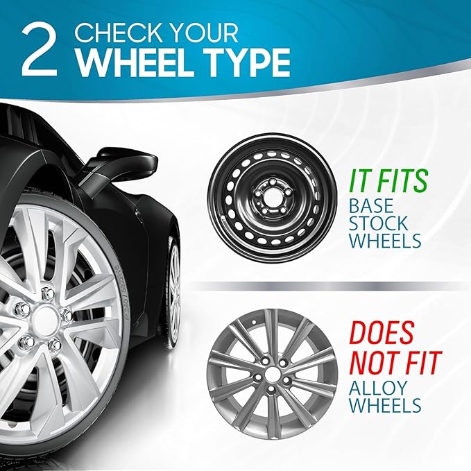 16 Inch Hubcaps Set of 4 – OEM Replacement Snap-On Wheel Rim Covers - Universal Fit Car Wheel Cover for Cars, Trucks, SUV, Vans Durable ABS Silver 10-Spoke Hub-Cap Car Accessories Exterior