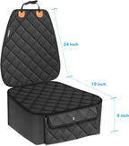 Dog Car Seat Cover for Front Seat, Waterproof Pet Car Seat Protector with Pocket & Elastic Skirt, Non-Slip Dog Bucket Seat Covers for Cars, Trucks & SUVs