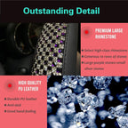 Bling Bling Comfy Steering Wheel Cover with Jumbo Crystal Rhinestones, Anti-Slip Diamond Leather, Universal 15 Inch (Purple)