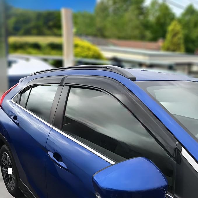 Window Visors Rain Guards for 2018-2025 Mitsubishi Eclipse Cross, 4-Piece Set Dark Smoke Window Deflectors Visors, Front & Rear Side Window Deflectors