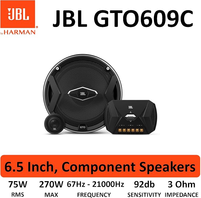 GTO609C 270 Watts 6-1/2" Premium Car Audio Component Stereo Speaker System with Patented Plus One Woofer-Cone Technology