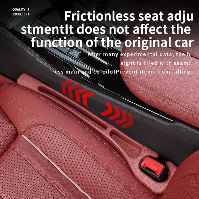 2PCS Car Seat Gap Filler Organizer with Phone Holder,[Upgrade Version] Car Seat Gap Organizer for Prevent Falling,Essential Car Accessories Car Side Seat Gap Filler (Claret)