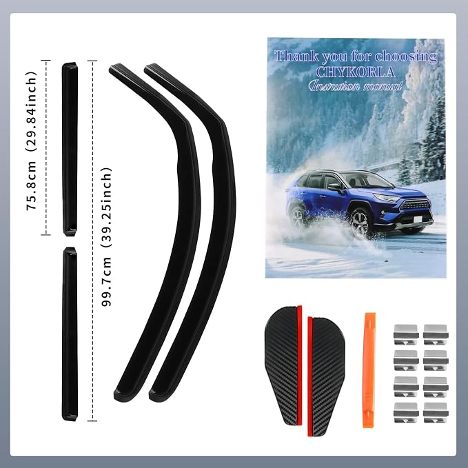 4PCS in Channel Rain Guards Fit for 2022 2023 2024 2025 2026 Toyota Tundra Crew Max, Durable Side Wind Deflectors, Vent Window Visors Shades Shield