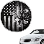 Universal Car Steering Wheel Sun Shade Cover,Black White American Eagle Heat-Resist Aluminum Foil Steering Wheel Cover for Most Car Auto Interior Protector