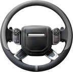 Breathable Car Steering Wheel Cover 16 inch Auto Universal Leather Wrap Non-Slip Steeringwheel Protector Automotive Interior Accessories, Grey (Suit for 15.5-16 inch)